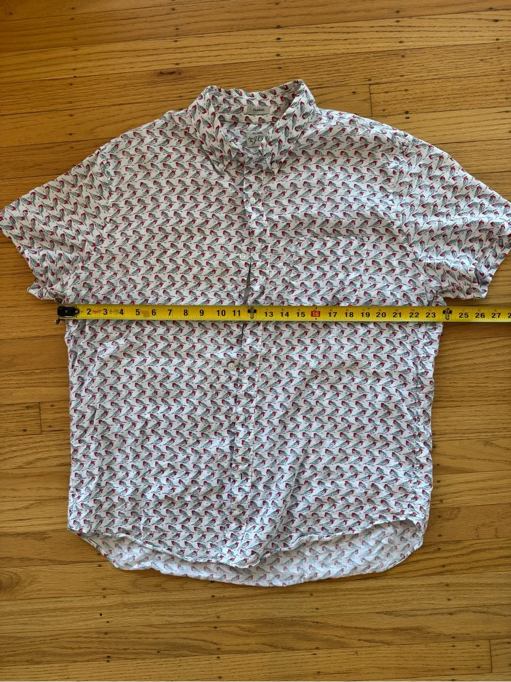 J Crew 100% Linen Baby Birds AOP Button Shirt Men’s Large